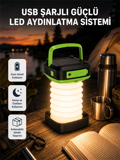 Taşınabilir Şarjlı LED Lamba – Dokunmatik Kontrol, Üç Kademeli Işık ve Uzun Ömürlü Pil Performansı