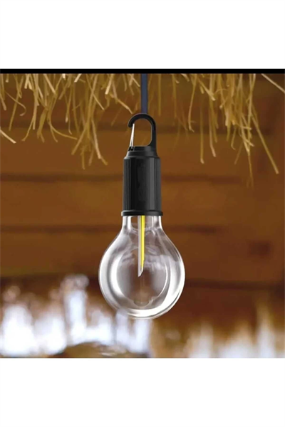 Taşınabilir Şarjlı Led Ampül Outdoor Kamp Bahçe Lambası 10W Askılı Kırılmaz Led Işık