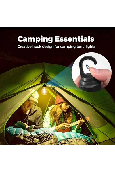 Taşınabilir Şarjlı Led Ampül Outdoor Kamp Bahçe Lambası 10W Askılı Kırılmaz Led Işık
