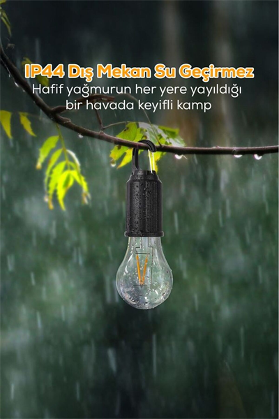 Taşınabilir Şarjlı Led Ampül Outdoor Kamp Bahçe Lambası