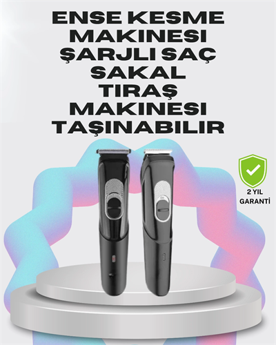 Taşınabilir Şarjlı Saç Sakal Tıraş Makinesi – 3 Taraklı, Sessiz ve Ergonomik