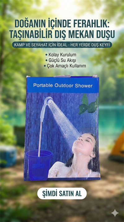 Taşınabilir Şarjlı Seyyar Duş Seti ( Pompa - Hortum - Duş Başlığı )