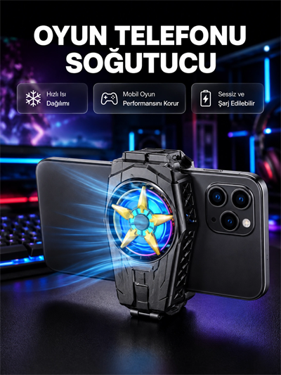 Taşınabilir Şarjlı Telefon Soğutucu – Sessiz Fan Motoru ile Yüksek Performans Koruma
