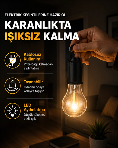 Taşınabilir Sıcak Işık Yayan Kamp Lambası