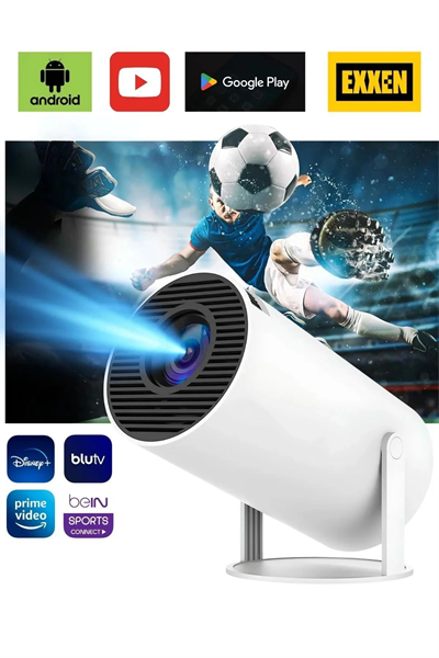 Taşınabilir Sinema Projektörü Pro Telefon Destekli Android 11 Akıllı Projeksiyon