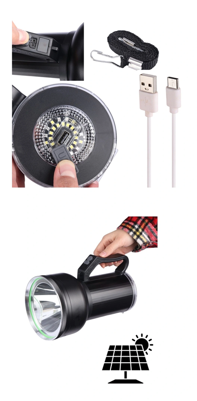 Taşınabilir Solar Şarjlı Led Fener Powerbank Özellikli Kamp Ve Acil Durum İçin Süper Parlak Işık