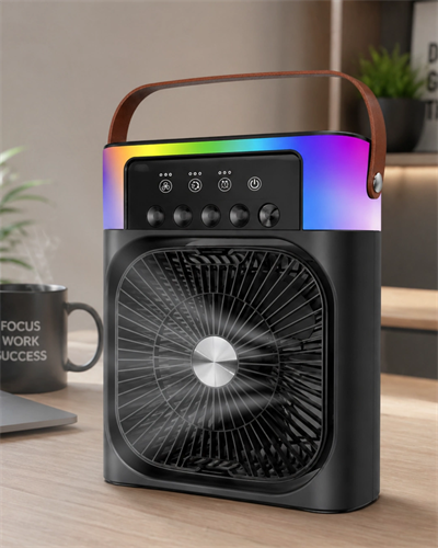 Taşınabilir Sprey Fan RGB Işıklı Mini Klima Soğutucu Nemlendirici USB Şarjlı