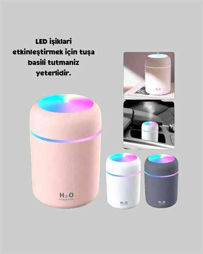 Taşınabilir USB Mini Nemlendirici – LED Aydınlatmalı, Çift Püskürtme Modu