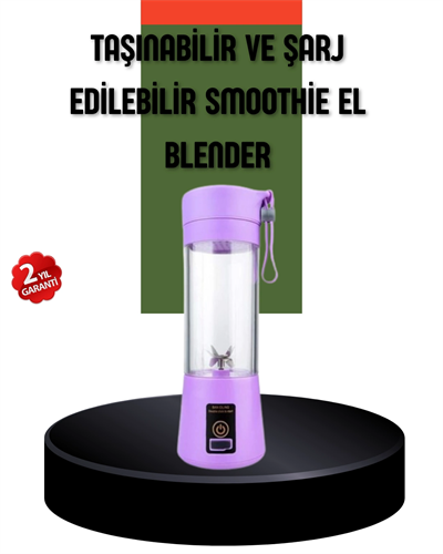 Taşınabilir USB Şarjlı Mini Smoothie Blender 380ml Çelik Bıçaklı Portatif