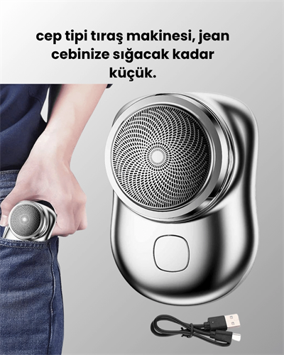 Taşınabilir, cep boyunda, şarjlı elektrikli tıraş makinesi