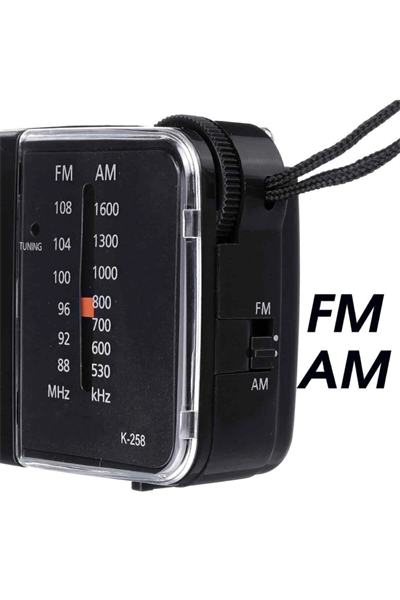 Taşınabilir cep radyosu siyah renk FM radyo bluetooth yok 2 yıl garantili - Elektronik