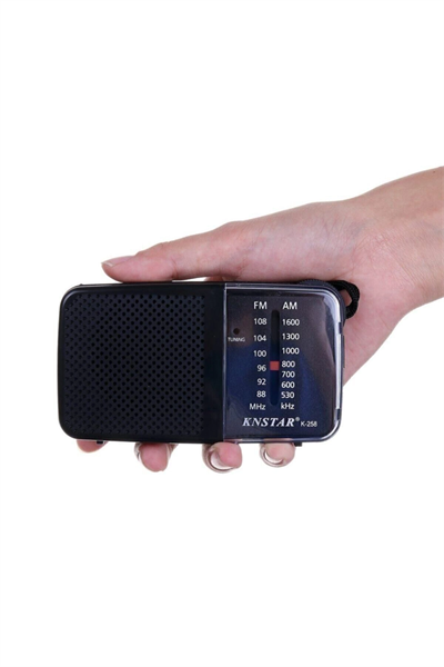 Taşınabilir cep radyosu siyah renk FM radyo bluetooth yok 2 yıl garantili - Elektronik
