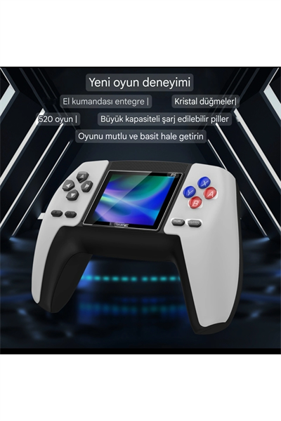Taşınabilir mini el atari 500 oyunlu şarjlı kırmızı AV TV uyumlu Bluetooth yok - Elektronik