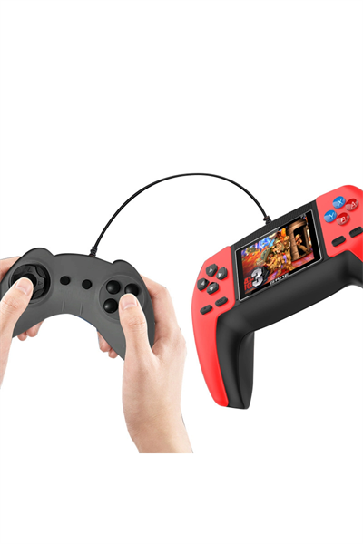 Taşınabilir mini el atari 500 oyunlu şarjlı kırmızı AV TV uyumlu Bluetooth yok - Elektronik
