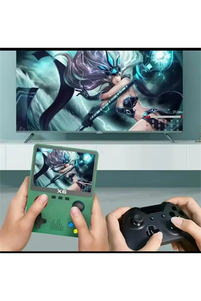 Taşınabilir mini el oyun konsolu 3,5 inç ekran oyunlu yeşil renk bluetooth yok - Elektronik