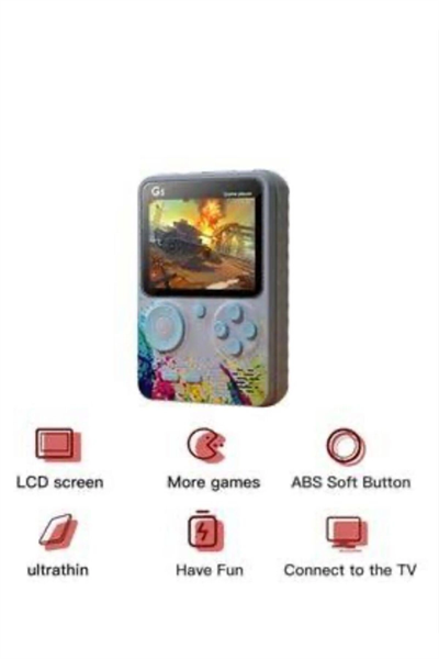Taşınabilir mini el oyun konsolu 500 oyunlu Bluetooth bağlantılı gri renk gamepad