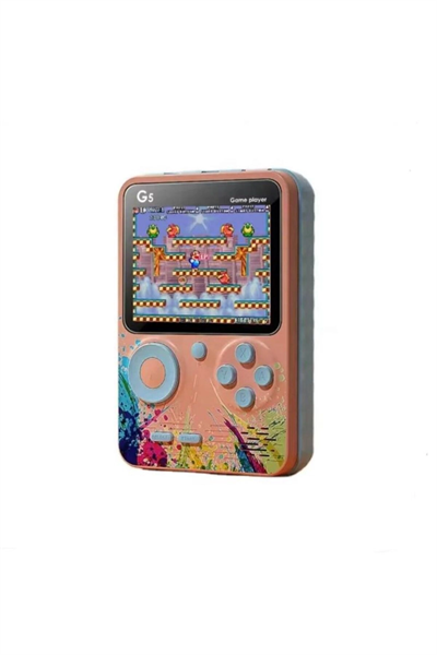 Taşınabilir mini el oyun konsolu 500 oyunlu Bluetooth özellikli pembe renkli - Elektronik