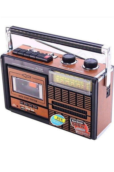 Taşınabilir nostaljik radyo USB kart FM radyo kaset çalar Bluetooth kırmızı 2 yıl garantili