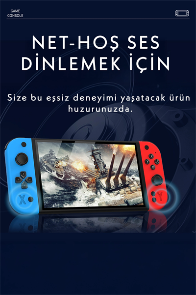Taşınabilir oyun konsolu 7 inç HD ekran 2000 mAh batarya 10.000+ oyun çok renkli
