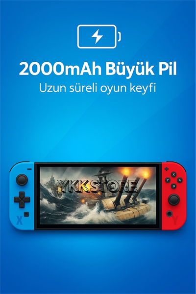Taşınabilir oyun konsolu 7 inç IPS HD ekran 10000 oyun 2000mAh pil Bluetooth çok renkli