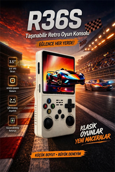 Taşınabilir retro oyun konsolu beyaz renk 64 GB hafıza 15000+ yüklü oyun bluetooth yok