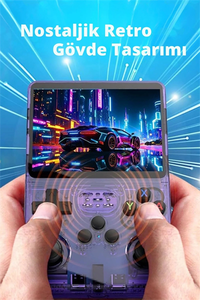 Taşınabilir retro oyun konsolu beyaz renk 64 GB hafıza 15000+ yüklü oyun bluetooth yok