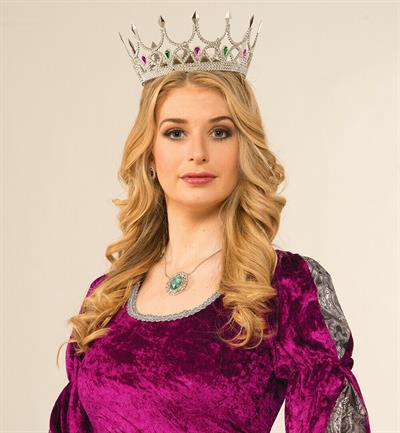 Taşlı Rönesans Kostümlü Kraliyet Ortaçağ Gümüş Kraliçe Prenses Tacı (3936)