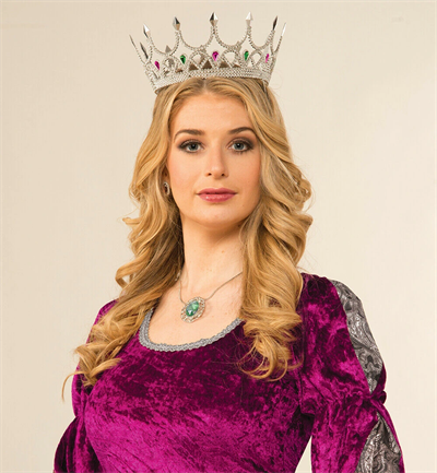 Taşlı Rönesans Kostümlü Kraliyet Ortaçağ Gümüş Kraliçe Prenses Tacı