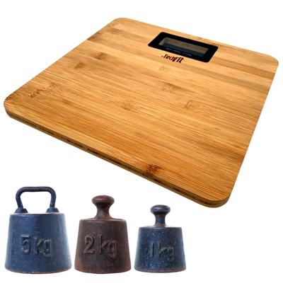 Techfit Bambu Banyo Baskülü Yüksek Hassasiyetli Darbelere Dijital Dayanıklı Terazi Tf 1065 Max 180kg Bx40