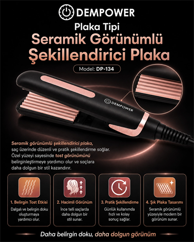 Tek Seferlik Şekillendirme İçin Saç Tost Makinesi ve Kalıcı Görünüm Veren Saç Şekillendirici