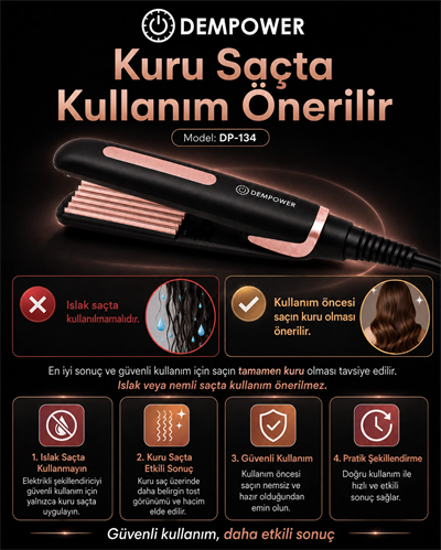 Tek Seferlik Şekillendirme İçin Saç Tost Makinesi ve Kalıcı Görünüm Veren Saç Şekillendirici