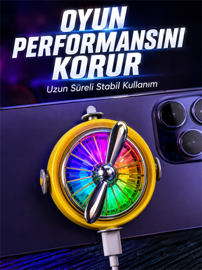 Telefon İçin RGB LED Manyetik Soğutma Fanı