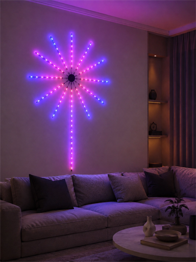 Telefon Kontrollü RGB Fireworks LED Işık Çok Renkli Dekoratif Duvar Lambası