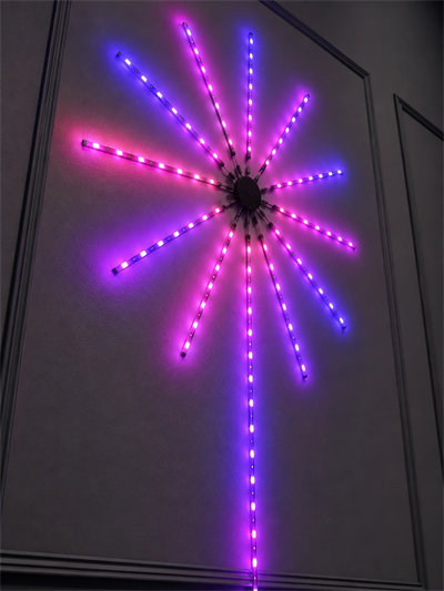 Telefon Kontrollü RGB Fireworks LED Işık Çok Renkli Dekoratif Duvar Lambası