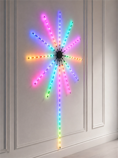 Telefon Kontrollü RGB Fireworks LED Işık Çok Renkli Dekoratif Duvar Lambası