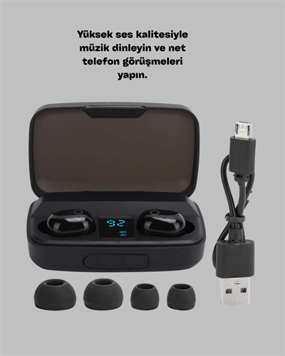 Telefon Şarj Destekli 1800 mAh A10s TWS Kablosuz Kulak İçi Kulaklık Yeni Nesil