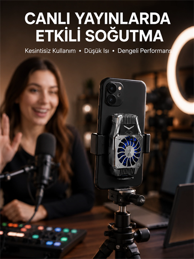 Telefon Soğutucu Fan Güçlü Hava Akışı ile Etkili Soğutma