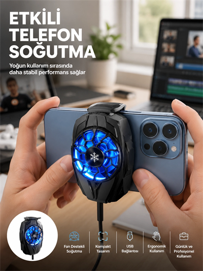 Telefon Soğutucu Fan Güçlü Motor Radyatör Cep Telefon Soğutma