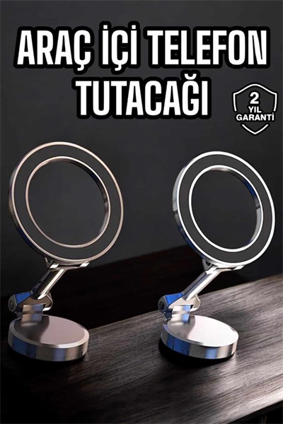 Telefon Tutucu Tüm Arabalara Uyumlu Araç İçi Katlanabilir Manyetik Tasarım