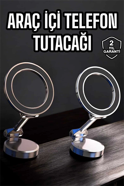 Telefon Tutucu Tüm Arabalara Uyumlu Araç İçi Katlanabilir Manyetik Tasarım