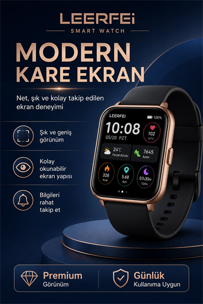 Telefon Uyumlu Rose Gold Akıllı Saat Kablosuz Şarj Destekli Şık Tasarımlı Kullanım