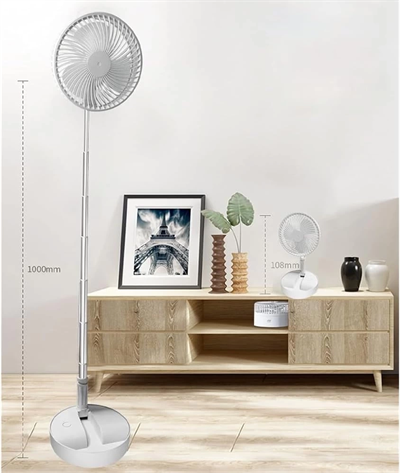 Teleskopik Fan Vantilatör 4 Modlu Şarjlı Katlanabilir Yükseltilebilir Taşınabilir Serinletici Portatif Masa Vantilatörü