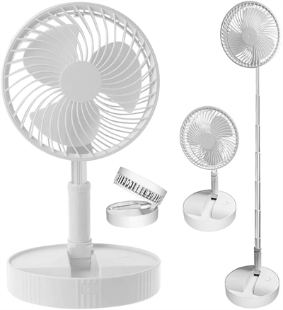 Teleskopik Fan Vantilatör 4 Modlu Şarjlı Katlanabilir Yükseltilebilir Taşınabilir Serinletici Portatif Masa Vantilatörü