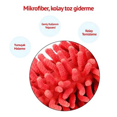 Teleskopik Mikrofiber Pratik Uzayabilen Toz Alma Fırçası Aparatı (3936)
