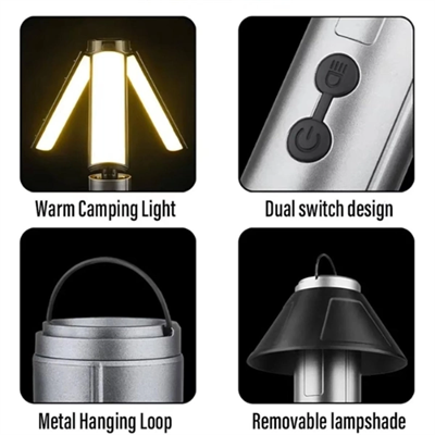 Teleskopik Şarj Edilebilir Çadır Kamp Işığı