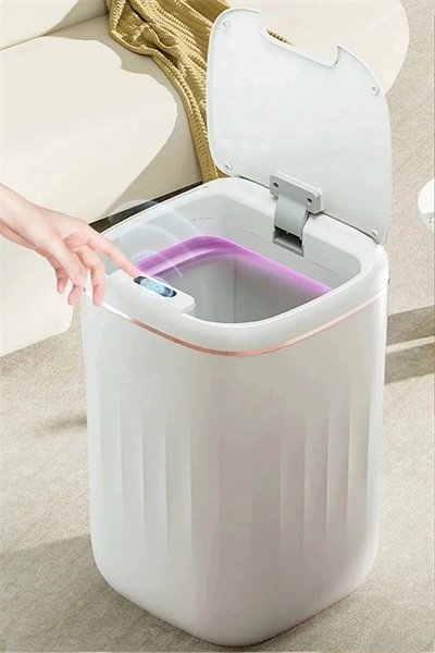 Temassız Sensörlü 20 Litre Çöp Kovası UV Işıklı Koku Geçirmez Mutfak Banyo Kullanımı