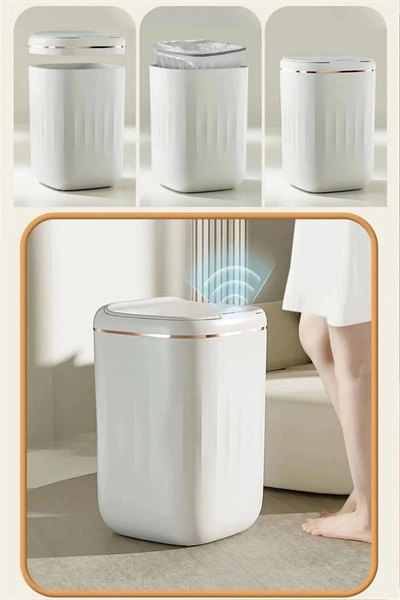 Temassız Sensörlü 20 Litre Çöp Kovası UV Işıklı Koku Geçirmez Mutfak Banyo Kullanımı