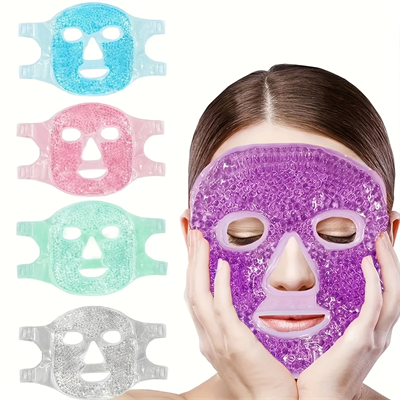 Terapi Jel Yüz Maskesi Soğuk Ve Sıcak Boncuklu Ayarlanabilir Maske (Mor)