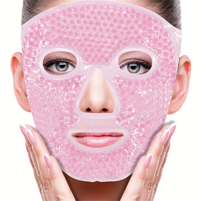 Terapi Jel Yüz Maskesi Soğuk Ve Sıcak Boncuklu Ayarlanabilir Maske (Pembe)
