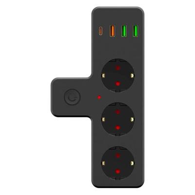 Termal Akım Korumalı 3 Adet Soket,3 Adet USB ve 1 Adet Type-C Girişli 20w Priz Model 3397 (3936)